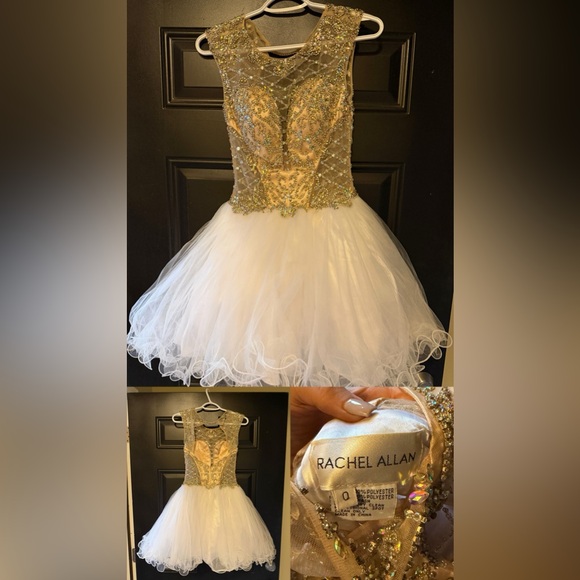 Rachel Allan Dresses & Skirts - Rachel Allan Gold and White Prom Dress
